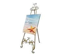ERSINIAN tripod Adjustable Painting Easel, Store Retro Advertising Poster Display Stand, Floor-standing Wedding Photo Bracket for Outdoor Activities (Gold)
