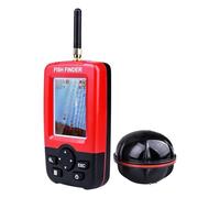 ERSINIAN Wireless Fishing Sonar, Fish Detector, Underwater Echo Sounder, Portable Fish Detector for Ice Fishing Lake Boat Fishing (Red)