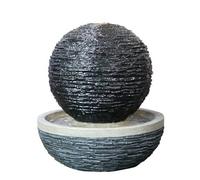 Erskine Slate Sphere Solar Powered Water Feature With Cover