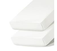 Ersmak 2 Pcs Satin Mini Crib Sheets, Silky Comfy Breathable Baby Sheets for Boys Girls, 28 x 52 x 9 in Fits Standard Crib and Toddler Mattresses, White
