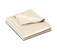 Ersmak Satin Flat Sheet Only, Single Flat Sheet Twin, Luxury & Ultra Soft Silky Bedding Top Sheet for Twin Mattress - Beige