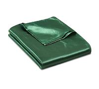 Ersmak Satin Flat Sheet Only, Single Flat Sheet Twin, Luxury & Ultra Soft Silky Bedding Top Sheet for Twin Mattress - Emerald Green