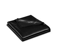 Ersmak Satin Flat Sheet Only, Single Flat Sheet Twin, Luxury & Ultra Soft Silky Bedding Top Sheet for Twin Mattress - Black