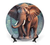 ERSTSNCK - 10 inch red ceramic decorative plate, porcelain bone design wall hanging dinner plate boho style dinner plate with cabinet stand for home decor