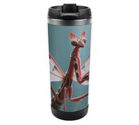 ERSTSNCK 13oz Vacuum Insulated Tumbler - Devil's Flower Mantis Leak Proof Travel Mug with Handle, BPA-Free Stainless Steel Coffee Cup, Keeps Hot 6hrs Cold 12hrs