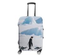 ERSTSNCK 3D Penguin Luggage Suitcase Covers Elastic Washable Cute Luggage Protector Travel Suitcase Protective Cover For Adult (Fit 19-32 Inch Luggages) X-Large, white, M, 3d Penguin