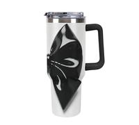 ERSTSNCK 40 Oz Tumbler with Handle And Straw Black Bow Leak Resistant Tumblers Reusable Stainless Steel Travel Mug Fits in Cup Holder Vacuum Insulated Water Bottle for Women Men