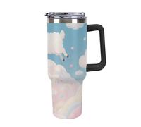 ERSTSNCK 40 Oz Tumbler with Handle And Straw Cloud_sheep Leak Resistant Tumblers Reusable Stainless Steel Travel Mug Fits in Cup Holder Vacuum Insulated Water Bottle for Women Men