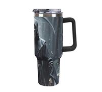 ERSTSNCK 40 Oz Tumbler with Handle And Straw Grim Reaper Leak Resistant Tumblers Reusable Stainless Steel Travel Mug Fits in Cup Holder Vacuum Insulated Water Bottle for Women Men