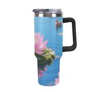 ERSTSNCK 40 Oz Tumbler with Handle And Straw Lake Floating Leak Resistant Tumblers Reusable Stainless Steel Travel Mug Fits in Cup Holder Vacuum Insulated Water Bottle for Women Men