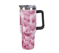 ERSTSNCK 40 Oz Tumbler with Handle And Straw Lipstick Pattern Leak Resistant Tumblers Reusable Stainless Steel Travel Mug Fits in Cup Holder Vacuum Insulated Water Bottle for Women Men