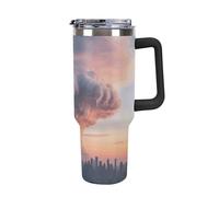 ERSTSNCK 40 Oz Tumbler with Handle And Straw Mammatus Cloud Formation Leak Resistant Tumblers Reusable Stainless Steel Travel Mug Fits in Cup Holder Vacuum Insulated Water Bottle for Women Men