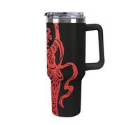 ERSTSNCK 40 Oz Tumbler with Handle And Straw Red Papercut Dancer Leak Resistant Tumblers Reusable Stainless Steel Travel Mug Fits in Cup Holder Vacuum Insulated Water Bottle for Women Men
