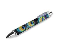 ERSTSNCK A Bunch of Peacock Feathers Black Ballpoint Pens Fine Point (0.5mm) Black Ink Pen Retractable Ball Point Pens with Comfortable Full Grip for Journaling, And Office Writing Ideal 1 PCS