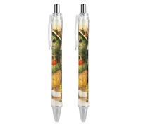 ERSTSNCK A Cartoon Turtle Black Ballpoint Pens Fine Point (0.5mm) Black Ink Pen Retractable Ball Point Pens with Comfortable Full Grip for Journaling, And Office Writing Ideal 2 PCS