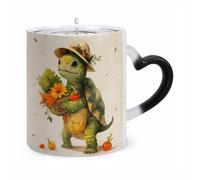 ERSTSNCK A Cartoon Turtle Color Changing Mug Heat Changing Coffee Mugs Funny Magic Cup Heat Sensitive Travel Mug Novelty Coffee Cups Personalized Customized Gift Idea for Men & Women 11 Oz