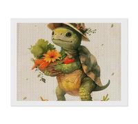 ERSTSNCK A Cartoon Turtle Diamond Painting Kits for Adults 12"x16" 5D Diamond Art Kits for Beginners DIY Full Drill Round Diamonds Gem Art Crafts Painting for Home Wall Decor