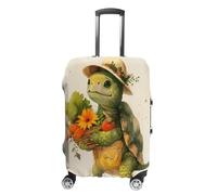 ERSTSNCK A Cartoon Turtle Luggage Suitcase Covers Elastic Washable Cute Luggage Protector Travel Suitcase Protective Cover For Adult (Fit 19-32 Inch Luggages) X-Large, white, S, A Cartoon Turtle