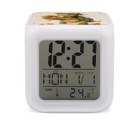 ERSTSNCK A Cartoon Turtle Night Light Alarm Clock LED Display Alarms for Bedroom Smart Digital Alarm Clock Wtih 7 Colorful Ambient Lights Sleep Timer for Heavy Sleepers Simple Operation