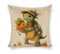 ERSTSNCK A Cartoon Turtle Pillow Covers 18"x18" Linen Throw Pillow Covers - Double Sided Decorative Square Cushion Cases for Sofa, Bed, Chair (No Insert Included)