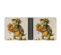 ERSTSNCK A Cartoon Turtle Wallet for Men Bifold Rfid Blocking Slim Money Clip Front Pocket Wallet Card Holder