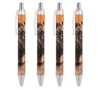 ERSTSNCK A Pug Black Ballpoint Pens Fine Point (0.5mm) Black Ink Pen Retractable Ball Point Pens with Comfortable Full Grip for Journaling, And Office Writing Ideal 4 PCS