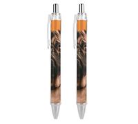 ERSTSNCK A Pug Black Ballpoint Pens Fine Point (0.5mm) Black Ink Pen Retractable Ball Point Pens with Comfortable Full Grip for Journaling, And Office Writing Ideal 2 PCS
