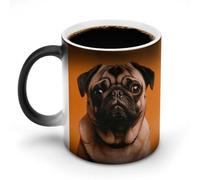 ERSTSNCK A Pug Color Changing Mug 11 Oz Heat Changing Coffee Mugs Funny Magic Cup Heat Sensitive Ceramics Mug Novelty Coffee Cups Personalized Customized Gift Idea for Men & Women