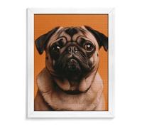 ERSTSNCK A Pug Diamond Painting Kits for Adults White Wood 40 * 50cm 5D Diamond Art Kits for Beginners Large DIY Full Drill Round Diamonds Gem Art Crafts Painting for Home Wall Decor