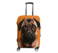ERSTSNCK A Pug Luggage Suitcase Covers Elastic Washable Cute Luggage Protector Travel Suitcase Protective Cover For Adult (Fit 19-32 Inch Luggages) X-Large, white, S, A Pug