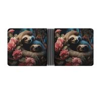 ERSTSNCK A Sloth And A Baby Sloth Wallet for Men Bifold Rfid Blocking Slim Money Clip Front Pocket Wallet Card Holder
