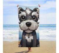 ERSTSNCK Adorable Schnauzer Beach Towel Oversized 31" X 63" Absorbent Towels Quick Dry Pool Towel Lightweight Bath Towels Sandproof Beach Blanket for Gym Swimming Sports Travel Gifts
