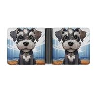 ERSTSNCK Adorable Schnauzer Wallet for Men Bifold Rfid Blocking Slim Money Clip Front Pocket Wallet Card Holder