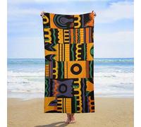 ERSTSNCK African Ethnic Pattern Beach Towel Oversized 31" X 63" Absorbent Towels Quick Dry Pool Towel Lightweight Bath Towels Sandproof Beach Blanket for Gym Swimming Sports Travel Gifts