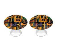 ERSTSNCK African Ethnic Pattern Cabinet Knobs 2-Pack Silver Stainless Steel Drawer Pulls with Screws Elegant Hardware for Dressers Kitchen Cabinets & Desks