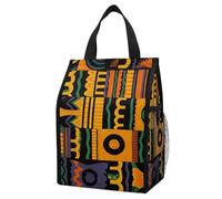 ERSTSNCK African Ethnic Pattern Insulated Lunch Bag Leakproof Insulated Cooler Bags Reusable Cooler Tote Foldable Lunchbox for Adult Women Men for Work Travel Picnic