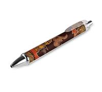 ERSTSNCK African Map Ethnic Pattern Black Ballpoint Pens Fine Point (0.5mm) Black Ink Pen Retractable Ball Point Pens with Comfortable Full Grip for Journaling, And Office Writing Ideal 1 PCS