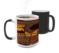 ERSTSNCK African Map Ethnic Pattern Color Changing Mug Heat Changing Coffee Mug Funny Magic Cup Heat Sensitive Travel Mugs Novelty Coffee Cups Personalized Customized Gift for Men Women 11 Oz
