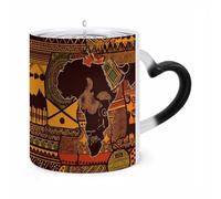 ERSTSNCK African Map Ethnic Pattern Color Changing Mug Heat Changing Coffee Mugs Funny Magic Cup Heat Sensitive Travel Mug Novelty Coffee Cups Personalized Customized Gift Idea for Men & Women 11 Oz