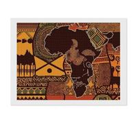 ERSTSNCK African Map Ethnic Pattern Diamond Painting Kits for Adults 12"x16" 5D Diamond Art Kits for Beginners DIY Full Drill Round Diamonds Gem Art Crafts Painting for Home Wall Decor