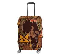 ERSTSNCK African Map Ethnic Pattern Luggage Suitcase Covers Elastic Washable Cute Luggage Protector Travel Suitcase Protective Cover For Adult (Fit 19-32 Inch Luggages), white, XL, African Map Ethnic