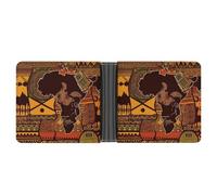 ERSTSNCK African Map Ethnic Pattern Wallet for Men Bifold Rfid Blocking Slim Money Clip Front Pocket Wallet Card Holder