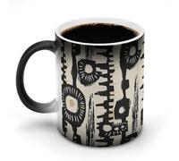 ERSTSNCK African Print Design Color Changing Mug 11 Oz Heat Changing Coffee Mugs Funny Magic Cup Heat Sensitive Ceramics Mug Novelty Coffee Cups Personalized Customized Gift Idea for Men & Women