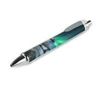 ERSTSNCK Airplane Under The Polar Night Sky Black Ballpoint Pens Fine Point (0.5mm) Black Ink Pen Retractable Ball Point Pens with Comfortable Full Grip for Journaling, And Office Writing Ideal 1 PCS