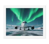 ERSTSNCK Airplane Under The Polar Night Sky Paint by Numbers for Adults Beginner 30x40cm DIY Painting Kit with HD Canvas & Acrylic Paints, Complete Crafts Set for Home Decor, Gifts, Stress Relief