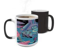 ERSTSNCK Alien Base Color Changing Mug Heat Changing Coffee Mug Funny Magic Cup Heat Sensitive Travel Mugs Novelty Coffee Cups Personalized Customized Gift for Men Women 11 Oz