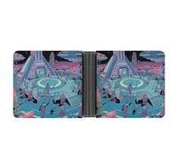 ERSTSNCK Alien Base Wallet for Men Bifold Rfid Blocking Slim Money Clip Front Pocket Wallet Card Holder