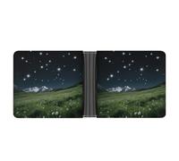 ERSTSNCK Alpine Meadow Stars Wallet for Men Bifold Rfid Blocking Slim Money Clip Front Pocket Wallet Card Holder
