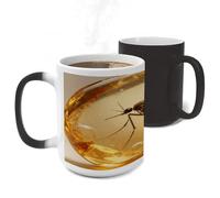 ERSTSNCK Amber Mosquito Color Changing Mug Heat Changing Coffee Mug Funny Magic Cup Heat Sensitive Travel Mugs Novelty Coffee Cups Personalized Customized Gift for Men Women 11 Oz