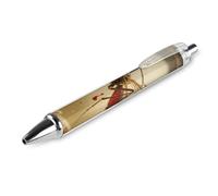 ERSTSNCK Amber Mosquito Fossil Black Ballpoint Pens Fine Point (0.5mm) Black Ink Pen Retractable Ball Point Pens with Comfortable Full Grip for Journaling, And Office Writing Ideal 1 PCS
